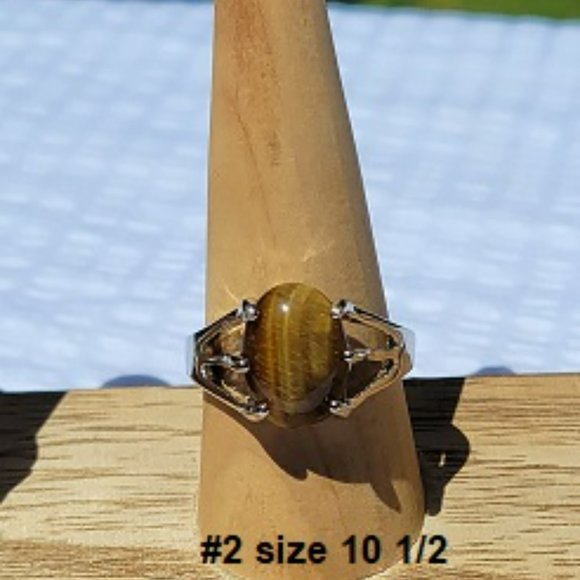 Tiger's Eye Gemstone Rings - Picture 3 of 9